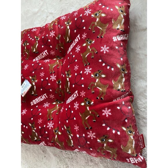 Rudolph The Red Nose Reindeer Cozy Dog Pillow Pet BED Super Soft 23” X 36” Red - Picture 10 of 15